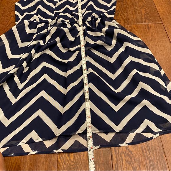 Blue and White Fit & Flare Dress (Junior's) - Picture 5 of 5